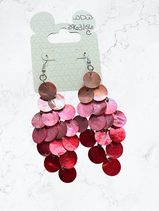 Disney Jewelry - Disney Pink and Red Sequin Cascade Waterfall Drop Earrings